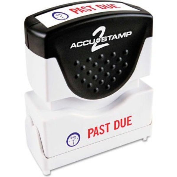 Cosco Accustamp2 Shutter Stamp with Microban, Red/Blue, PAST DUE 1 5/8 x 1/2 35543